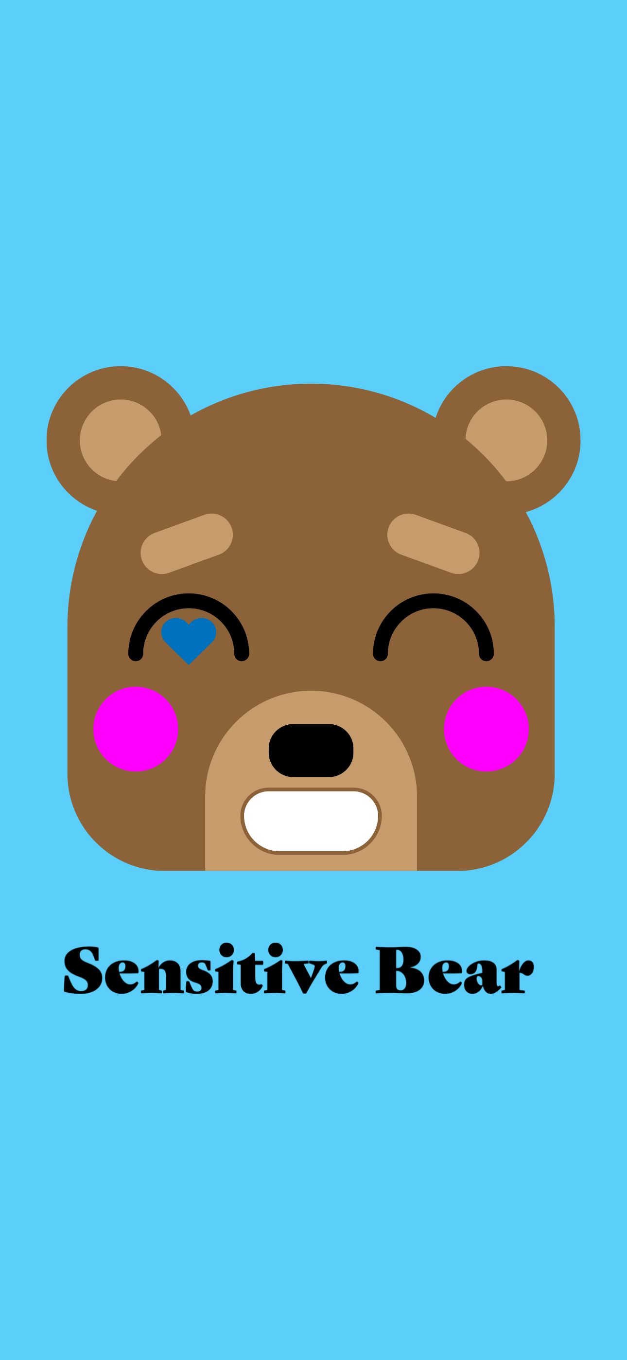 sensitive bear fun colors logo iPhone wallpaper