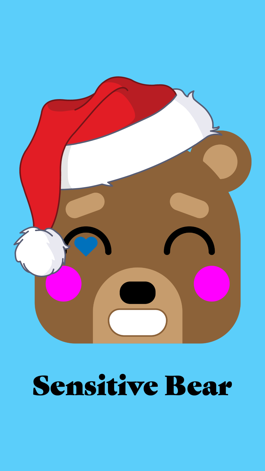 Sensitive Santa Bear iPhone Wallpaper